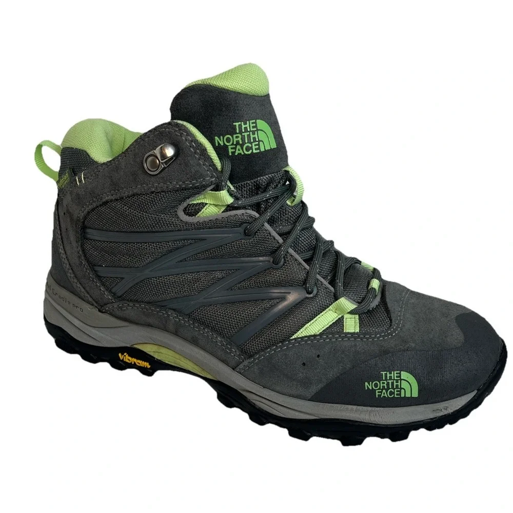 The North Face Waterproof Storm II Hiking Women's Boots Shoes Size 9 Gray/Green
